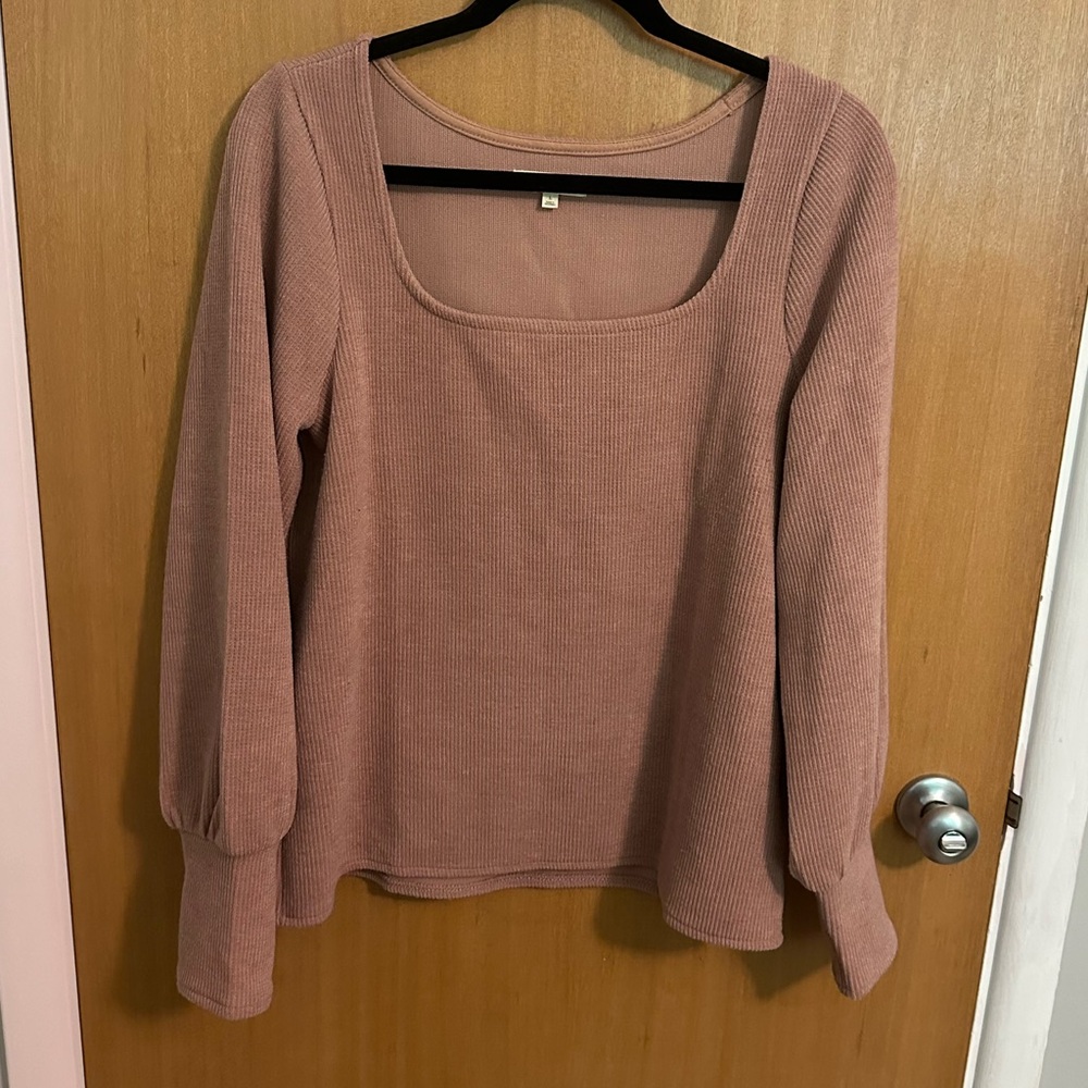Host Pick 💕Madewell Waffle Knit Sweater Pink Square Neck